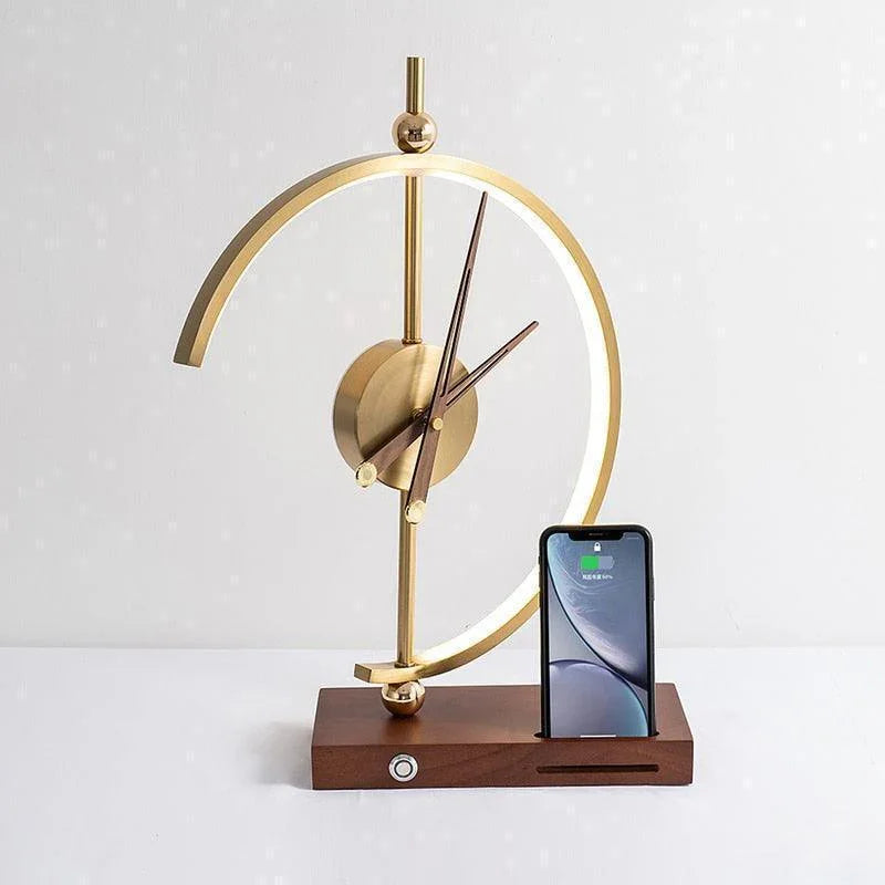 Klaik Golden Clock Table Lamp - Wireless Charger - BLISOME