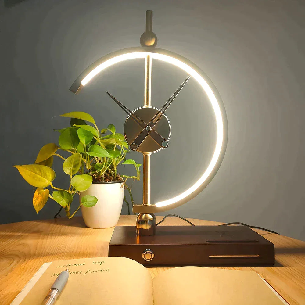 Klaik Golden Clock Table Lamp - Wireless Charger - BLISOME