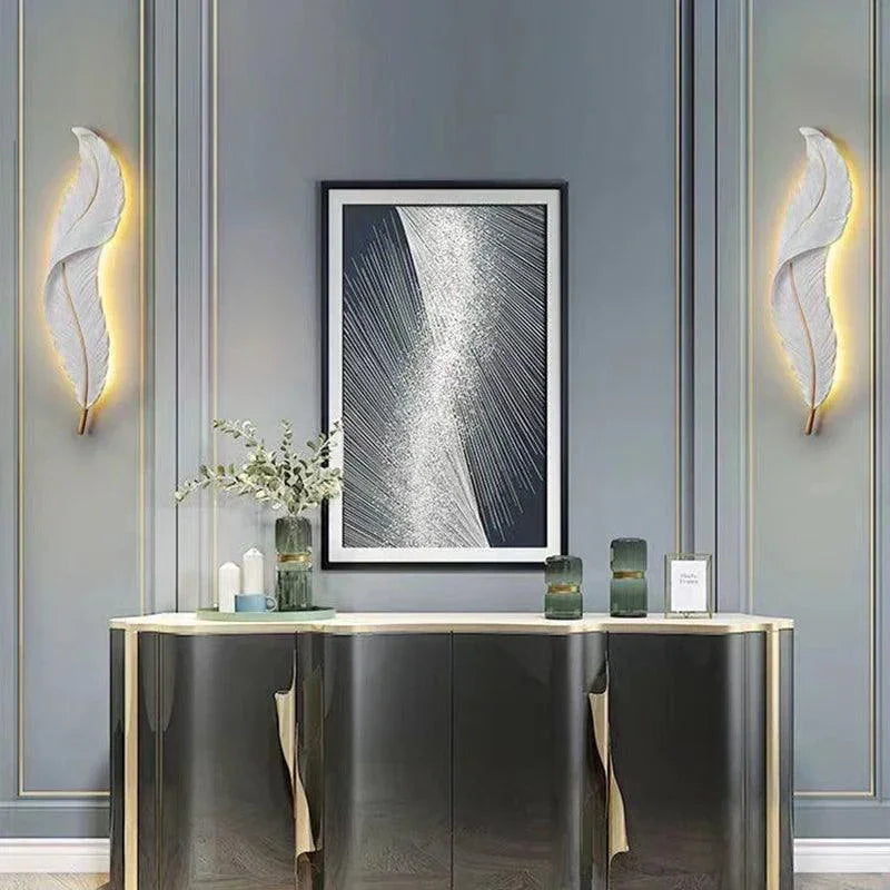 Lumina Golden Feather Wall Light - BLISOME