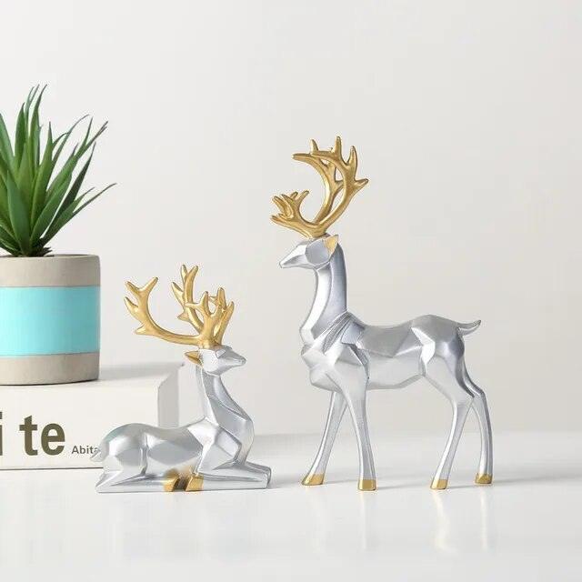 Vixen Reindeer Statue Shelf Decor Set - BLISOME