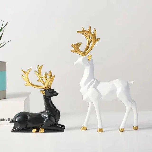 Vixen Reindeer Statue Shelf Decor Set - BLISOME
