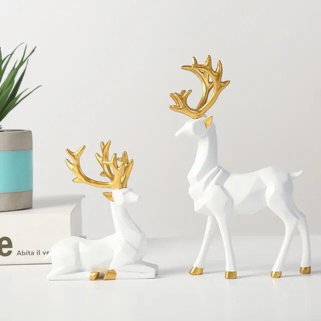 Vixen Reindeer Statue Shelf Decor Set - BLISOME
