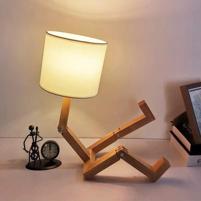 Wooden Mechanical Man Table Lamp - BLISOME