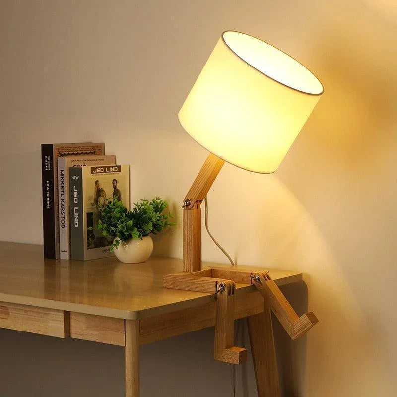 Wooden Mechanical Man Table Lamp – Artful Lighting