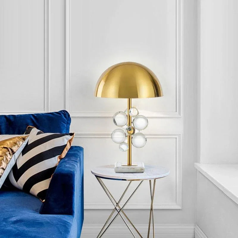 Esme Golden Crystal Mushroom Table Lamp - BLISOME