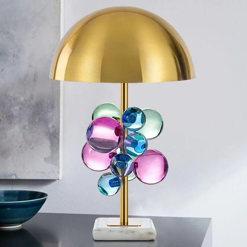 Esme Golden Crystal Mushroom Table Lamp – Elegant Ambient Lighting