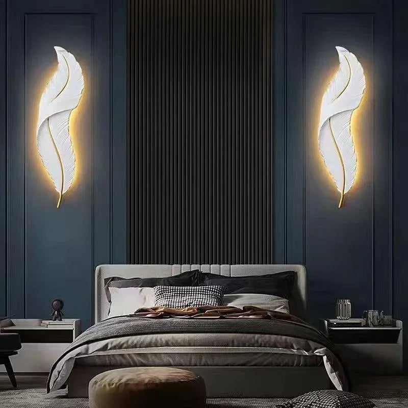 Lumina Golden Feather Wall Light - BLISOME