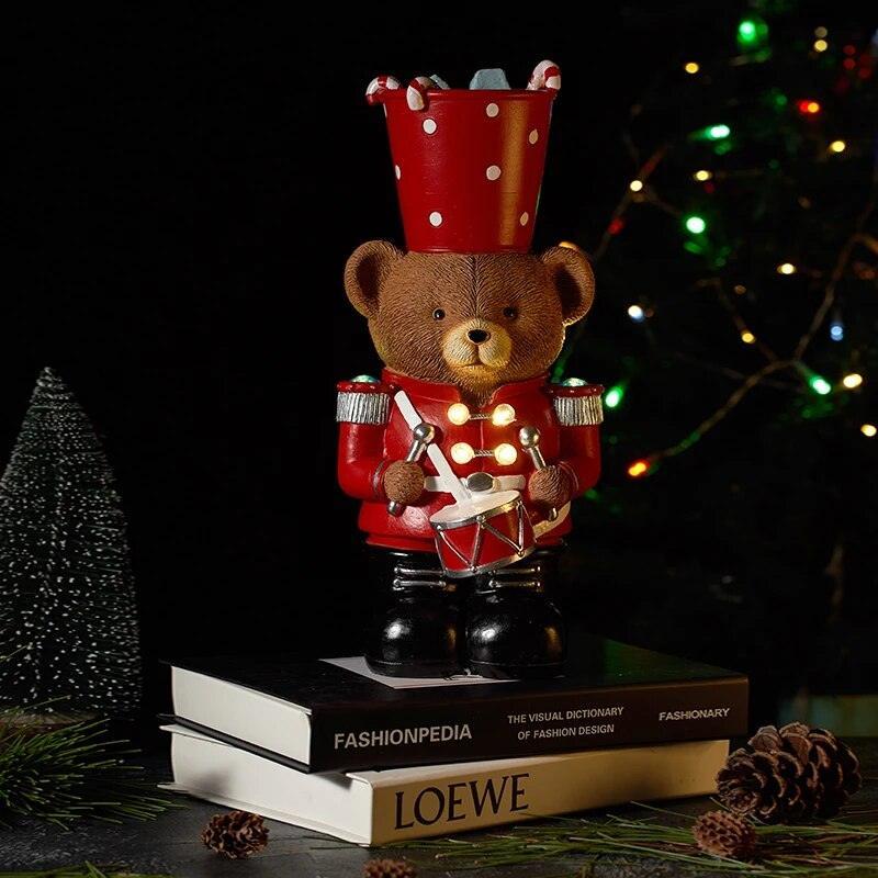 Mr. Cocoa Nutcracker Bear Statue – Festive Holiday Decor