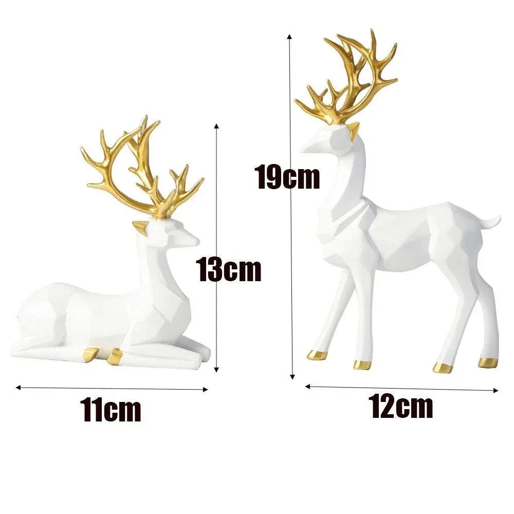 Vixen Reindeer Statue Shelf Decor Set - BLISOME