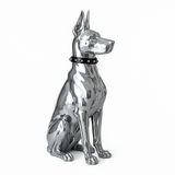 Modern Electroplated Dog Statue – Luxury Floor Decoration for Living Room, Porch & TV Cabinet