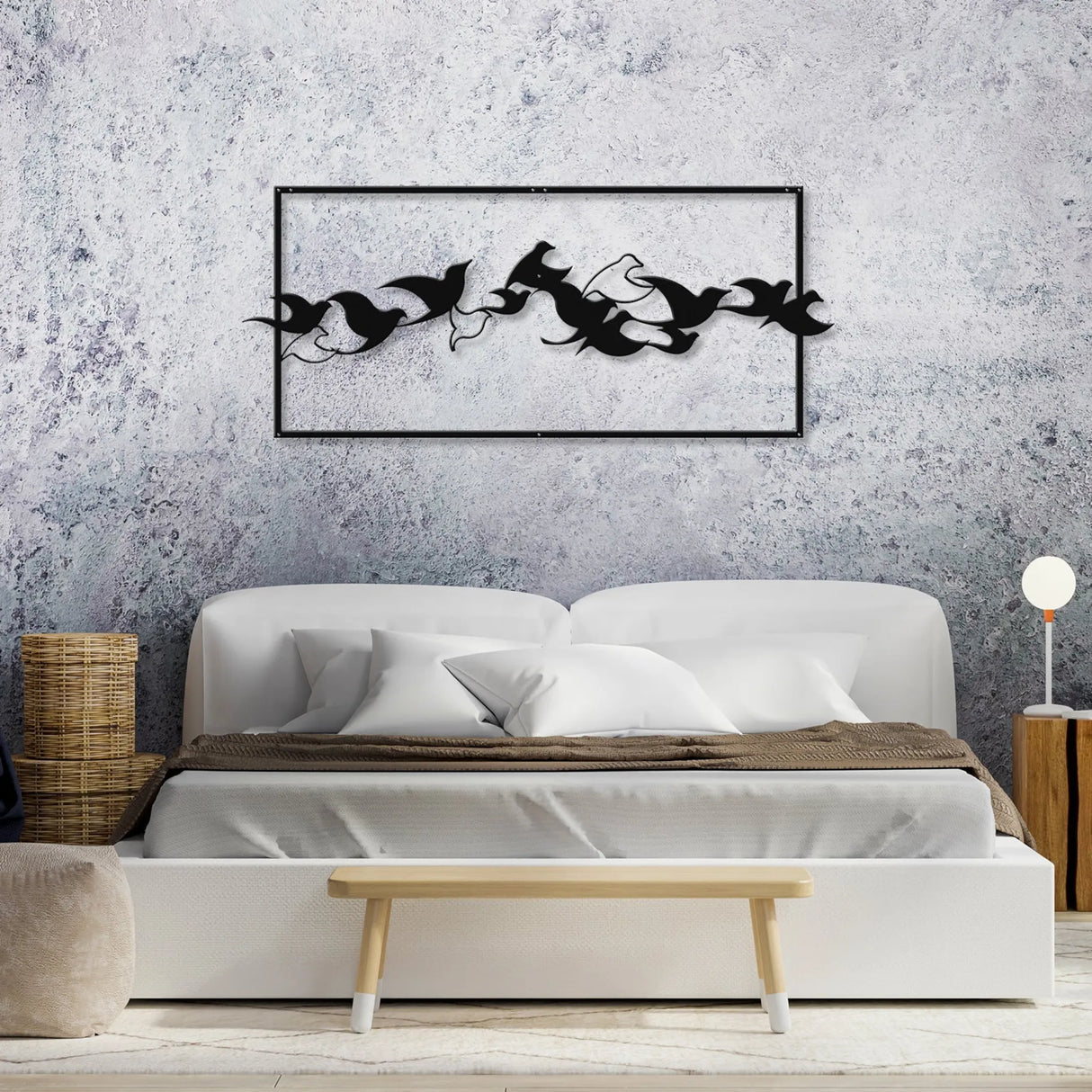 Birds Metal Wall Art – Modern Black Steel Wall Décor