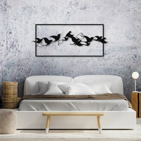 Birds Metal Wall Art – Modern Black Steel Wall Décor