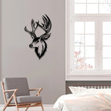 Deer Metal Wall Art – Modern Black Steel Wall Décor