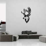 Deer Metal Wall Art – Modern Black Steel Wall Décor