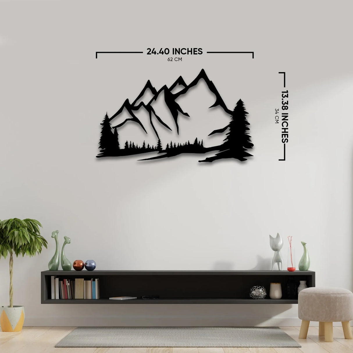 Mountain Metal Wall Art – Modern Steel Wall Décor