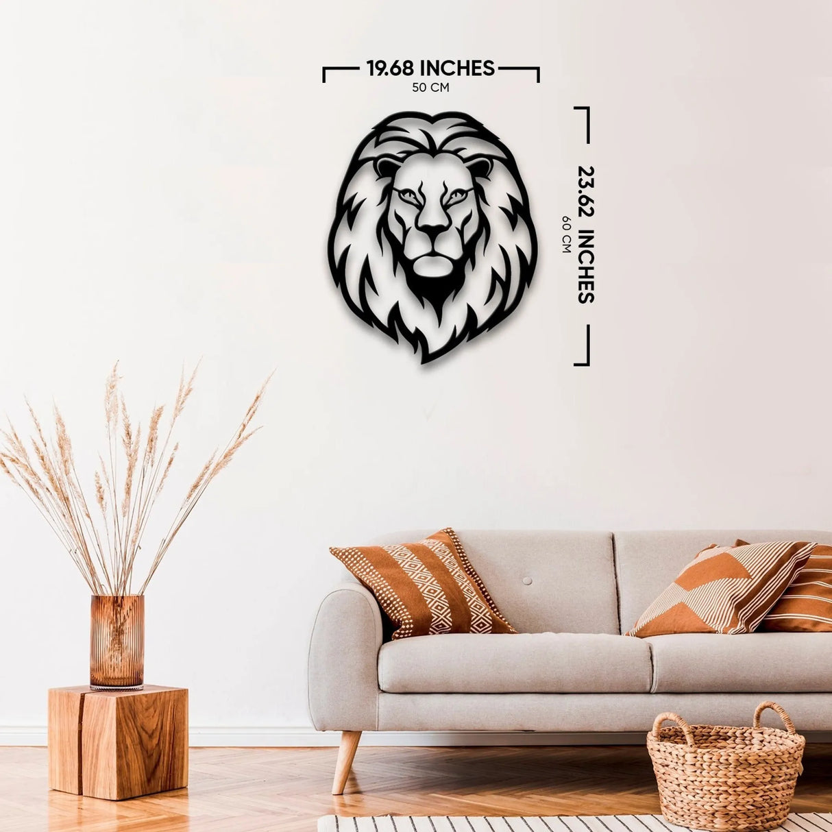 Lion Metal Wall Art – Modern Black Steel Wall Décor