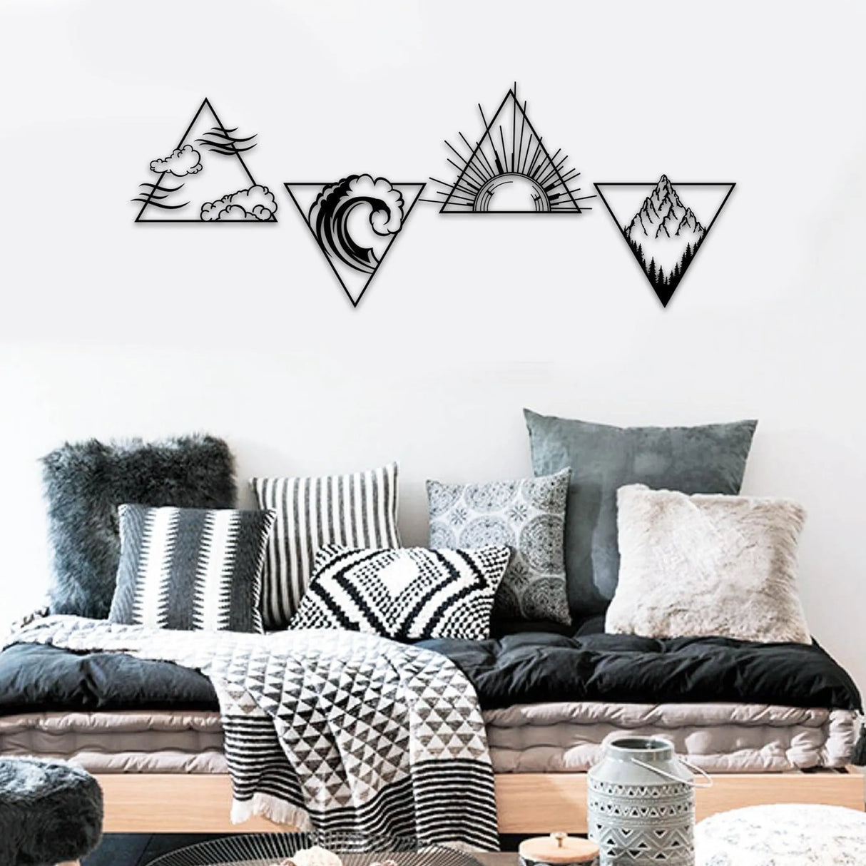 Nature Metal Wall Art – Modern Black Steel Wall Décor