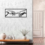 The Creation of Adam Metal Wall Art – Modern Black Steel Wall Décor