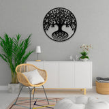 Tree of Life Metal Wall Art – Modern Black Steel Wall Décor
