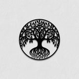 Tree of Life Metal Wall Art – Modern Black Steel Wall Décor