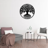 Tree of Life Metal Wall Art – Modern Black Steel Wall Décor