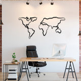 Verden Metal World Map Wall Art – Modern Steel Wall Décor