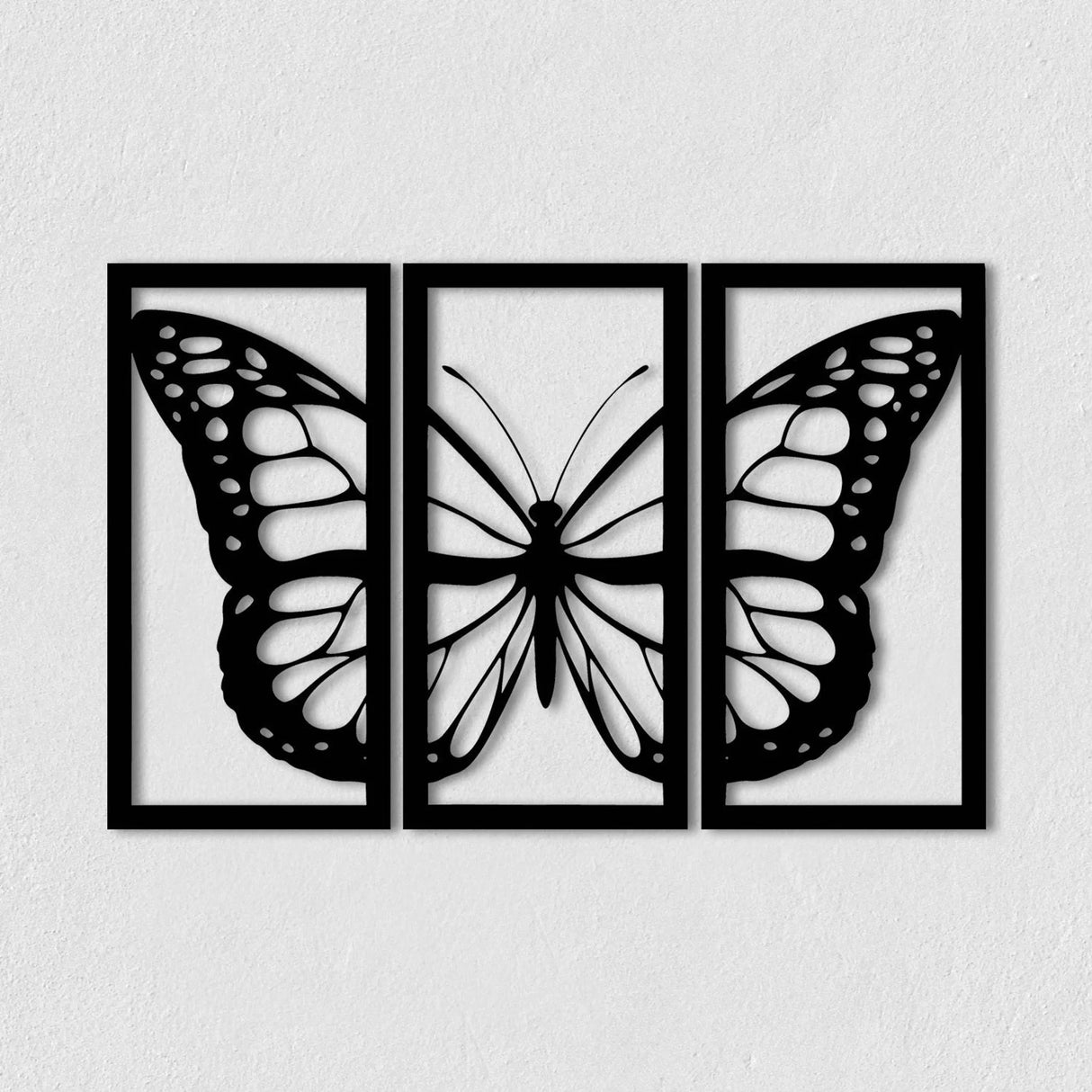 Butterfly Metal Wall Art – Modern Black Steel Wall Décor