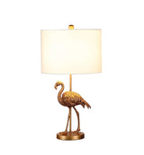 26" Gold Flamingo Table Lamp With White Drum Shade