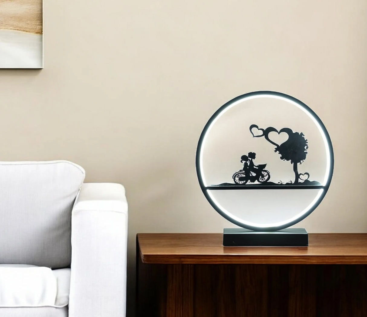 13" Unique Black Bedside LED Table Lamp