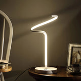 18" White Curvy Spiral LED Table Lamp