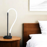 21" Silver Bedside Geometrical LED Table Lamp