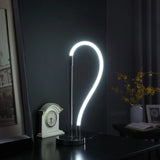 21" Silver Bedside Geometrical LED Table Lamp