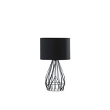 18 Asymmetric Black Cage Metal Table Lamp