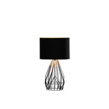 18 Asymmetric Black Cage Metal Table Lamp