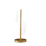 19" Gold Modern Swirl Metal and Acrylic LED Table Lamp