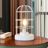 Battery Operated Lamp With Cage Cylinder Shade