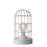 Battery Operated Lamp With Cage Cylinder Shade