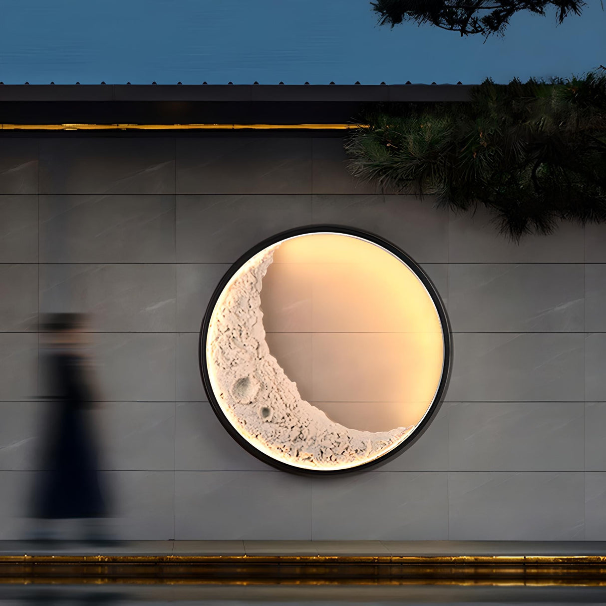 Lunar Glow Crescent Wall Lamp – 3D Moon Surface Light for Indoor and Outdoor