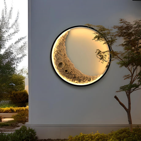 Lunar Glow Crescent Wall Lamp – 3D Moon Surface Light for Indoor and Outdoor