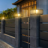 Outdoor Solar Powered Post Cap Lights - Durable Glass & Metal 12" LED