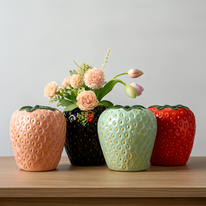 Strawberry Bliss Ceramic Vase – Playful Fruit-Inspired Decor – BLISOME