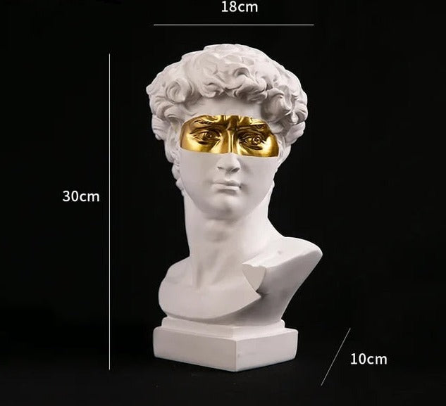 David Gold Mask Greek Statue