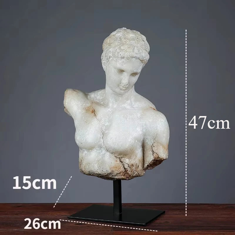 Nordic Home Decor Retro Character Resin Sculpture – Unique American Living Room Statue Ornament