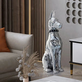 Modern Electroplated Dog Statue – Luxury Floor Decoration for Living Room, Porch & TV Cabinet