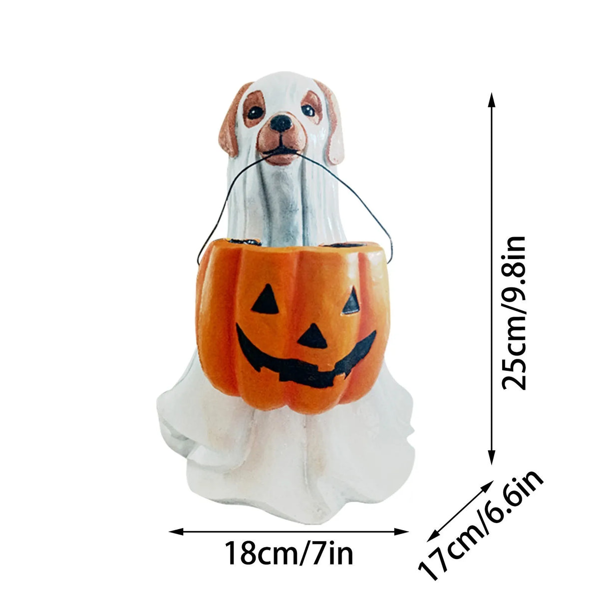 Halloween Dog & Cat Statues – Ghost Dog Candy Bowl Holder | Multifunctional Anti-Fading Festival Party Decoration & Gift