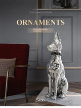 Modern Electroplated Dog Statue – Luxury Floor Decoration for Living Room, Porch & TV Cabinet