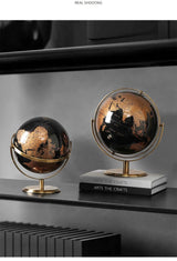 Luxury Metal World Globe – Decorative Ornament or Gift for Office or Home