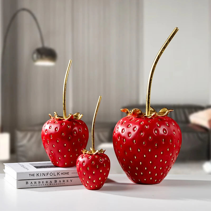 Berry Bliss Strawberry Statue Shelf Decor