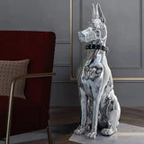 Modern Electroplated Dog Statue – Luxury Floor Decoration for Living Room, Porch & TV Cabinet