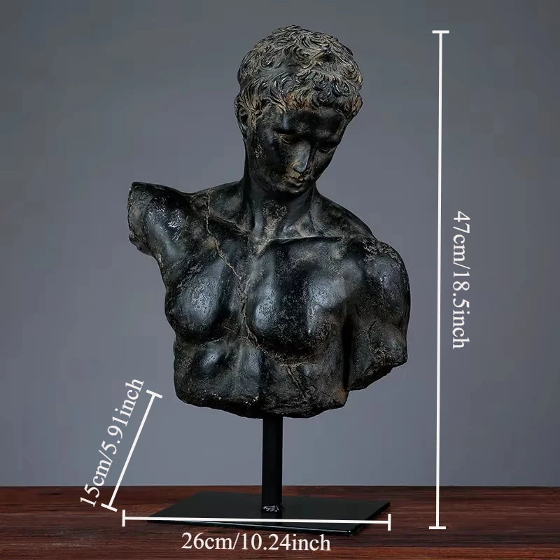 Nordic Home Decor Retro Character Resin Sculpture – Unique American Living Room Statue Ornament